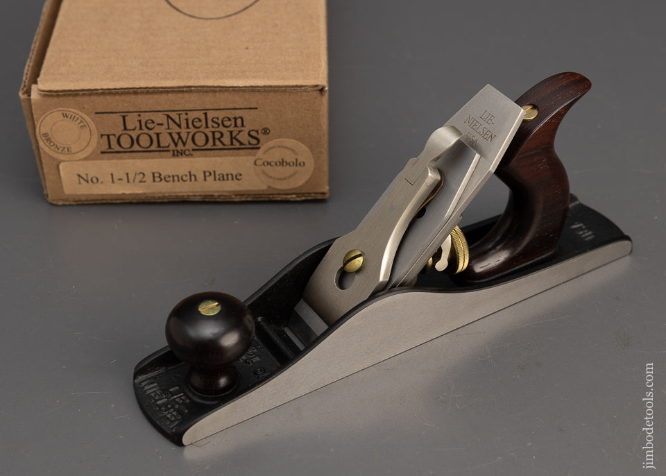 1 of 4 Made! LIE NIELSEN No. 1 1/2 Bench Plane in White Bronze & Cocobolo Mint in Box - 115293