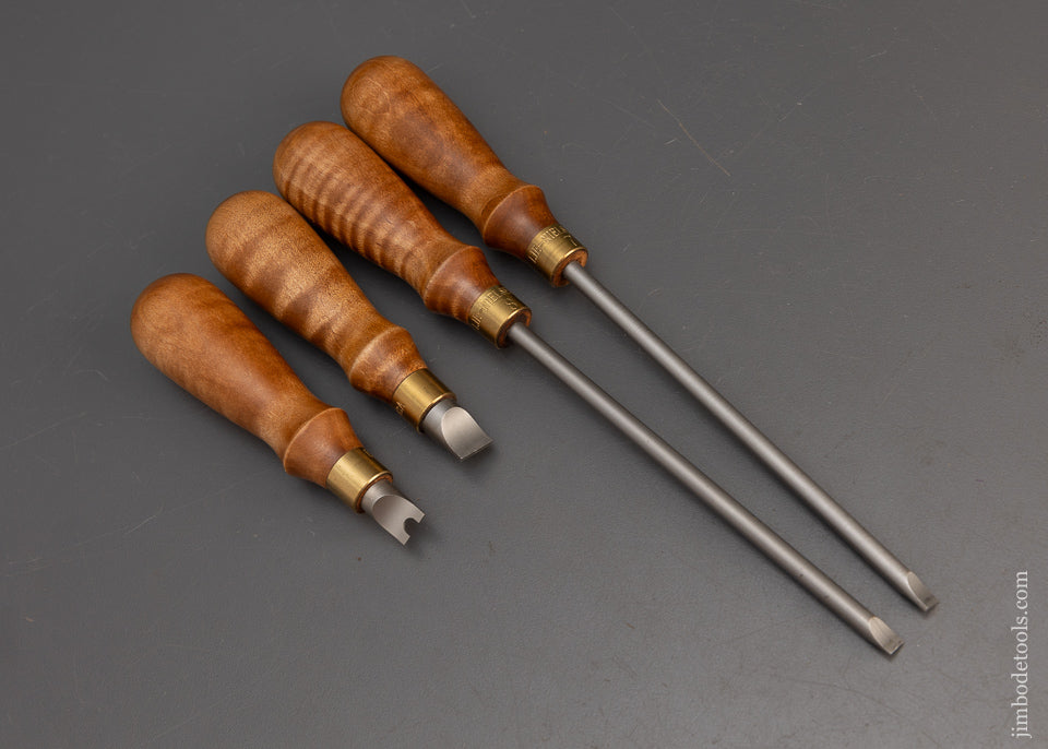 Mint Tiger Maple LIE NIELSEN Set of 4 Screwdrivers in Discontinued Tiger Maple - 115325