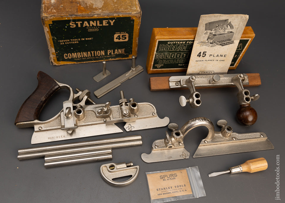 Near Mint STANLEY No. 45 Combination Plane in Original Box - 115353