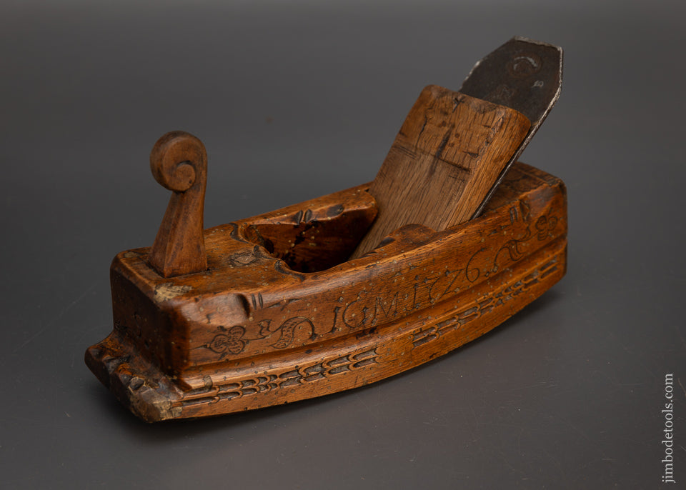 Fancy Carved & Dated 1726 European Compass Plane - 115630