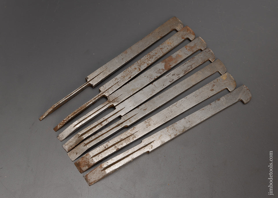 Fine Set of 7 I. SORBY Plow Plane Irons - 115638