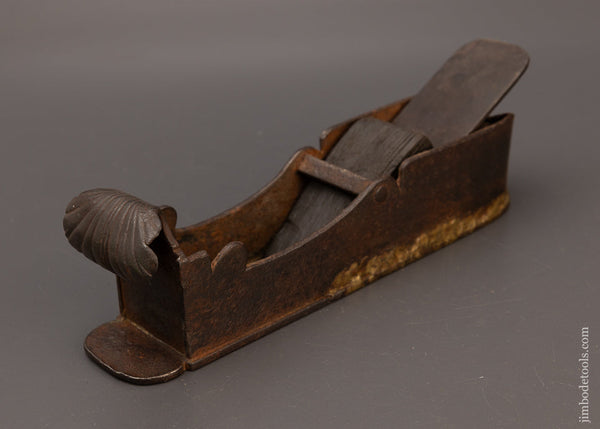 SPECTACULAR! Once in a Lifetime 16th Century Instrument Maker's Mitre Plane With Shell Carved Front Bun - 75724U