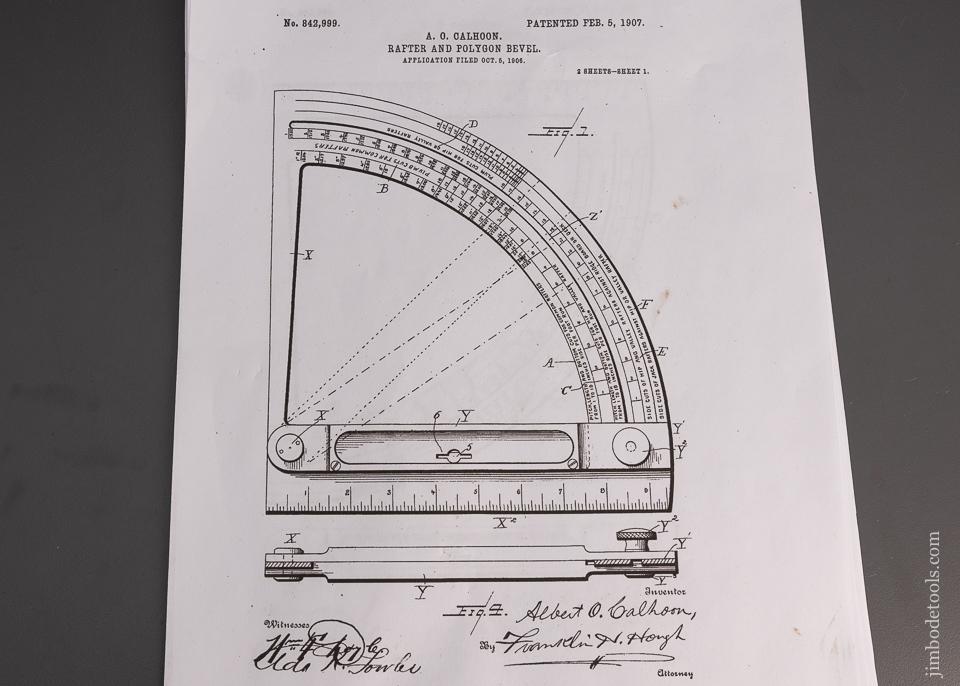 Rare and Fine CALHOON PATENT Bevel Square - 99710