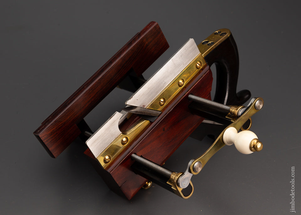  Spectacular Crank Adjust Rosewood & Ebony Plow Plane by JAMES MOON - EXCELSIOR 102558