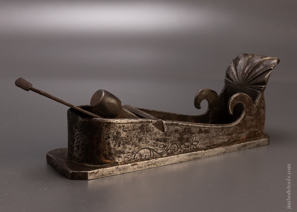 Amazing! 16th/17th Century Ornate Miter Plane with Shell Front Grip * EXCELSIOR 107173 - AS OF APR 30