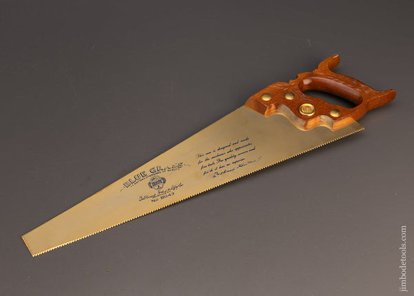 Gold Plated Miniature Salesman's Sample Hand Saw No. BG43 with 16 inch Blade BLUE GRASS - EXCELSIOR 113502