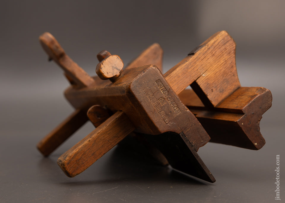 Fantastic I. NICHOLSON IN CVMBERLAND 18th Century Yellow Birch Plow Plane - EXCELSIOR 113775