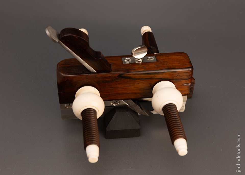 Spectacular Solid Rosewood Solid Nut Screw Arm Plow Plane by J. DENISON Ca. 1868-84 - EXCELSIOR 114316