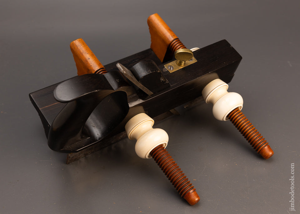 Gorgeous Solid Ebony Solid Nut Screw Arm Plow Plane by GREENFIELD TOOL CO. Ca. 1851-83 - EXCELSIOR 114355