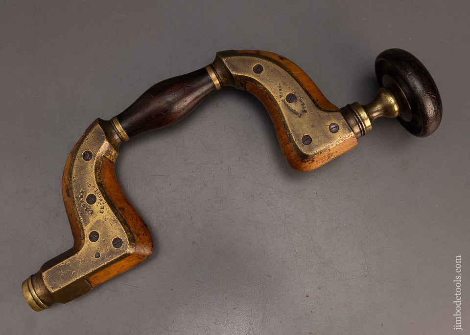 Beautiful Contrasting Rosewood & Beech Ultimatum Bit Brace by I. SORBY - EXCELSIOR 114512