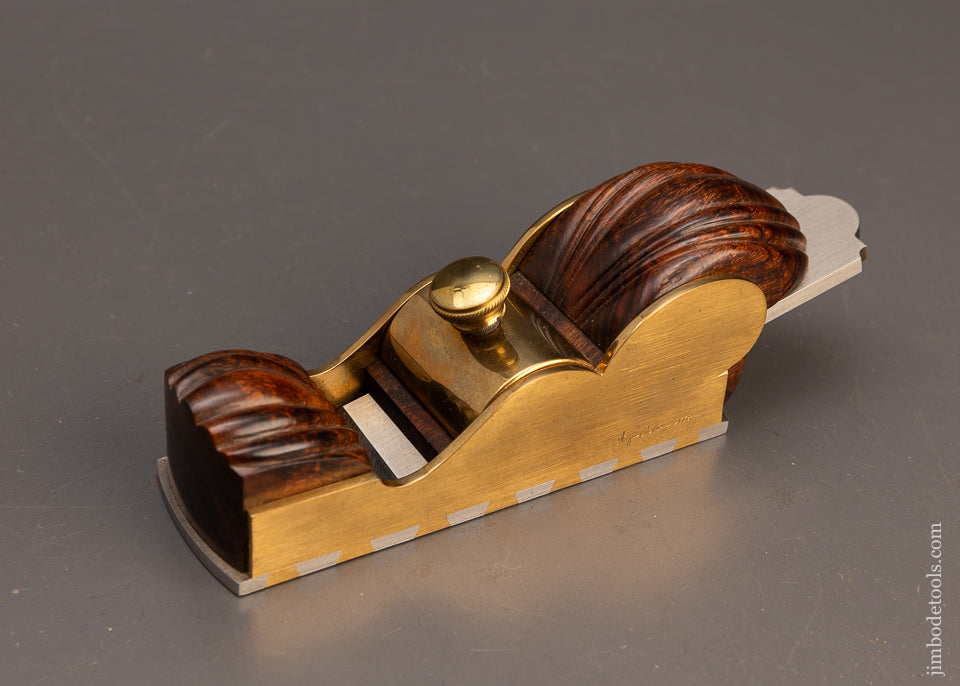 Gorgeous Gunmetal & Iron Wood Carved Infill Thumb Plane by WAYNE ANDERSON - EXCELSIOR 114992