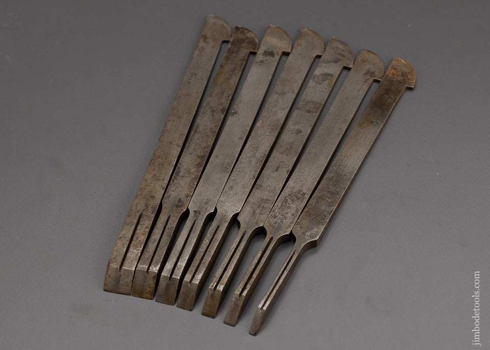 Graduated Set of 7 Plow Plane Irons GREENFIELD TOOL CO. - 101625