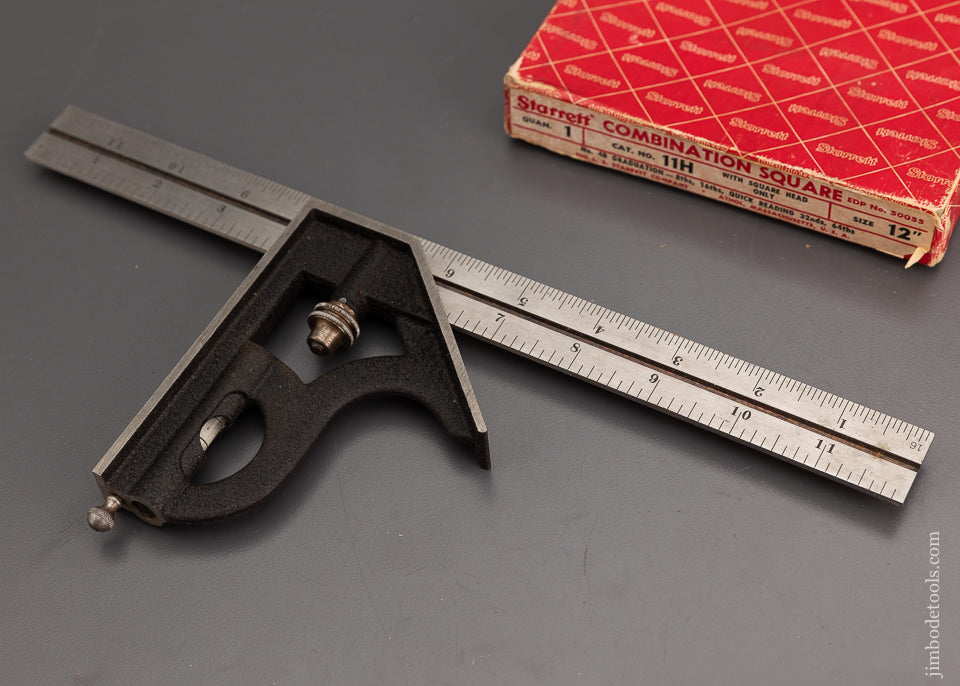 12 Inch STARRETT No. 11H Combination Square Mint in Box - 102013