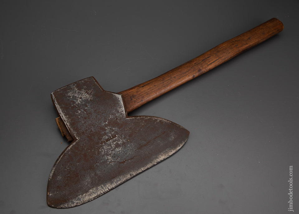 Early W.H. MILLER Double Bevel Broad Axe Hewing Axe - 102375