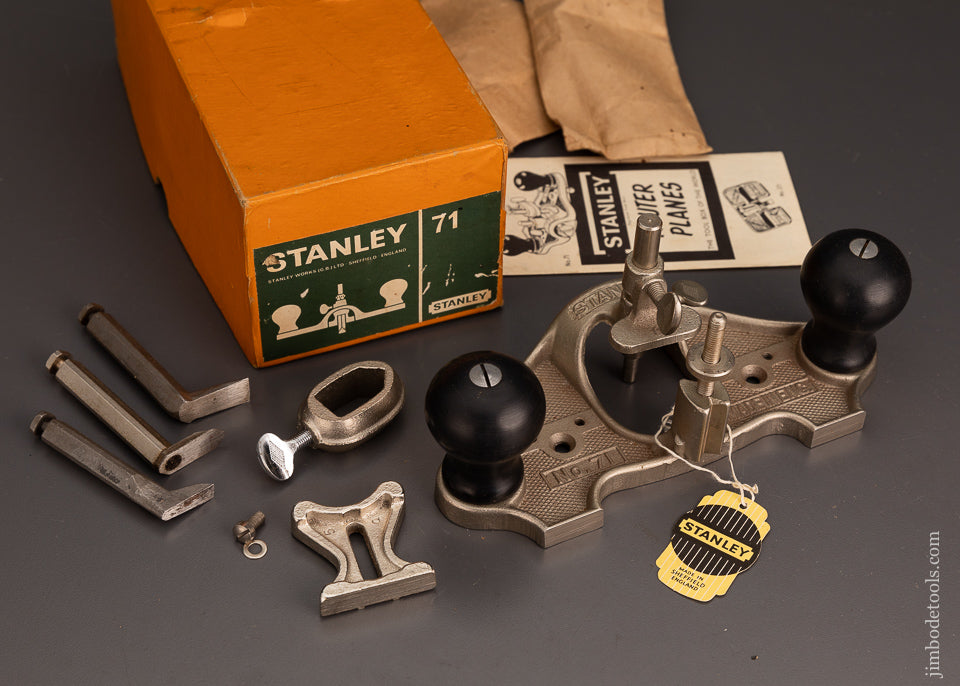 STANLEY No. 71 Router Plane 100% COMPLETE iDead Mint n Original Box - 103024