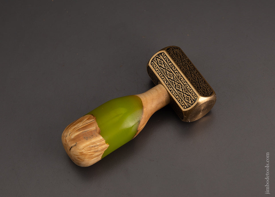 Drop Dead Stunning Engraved Brass Carver’s Mallet 1 Pound by MIKHAIL DAVYDOV - 103730