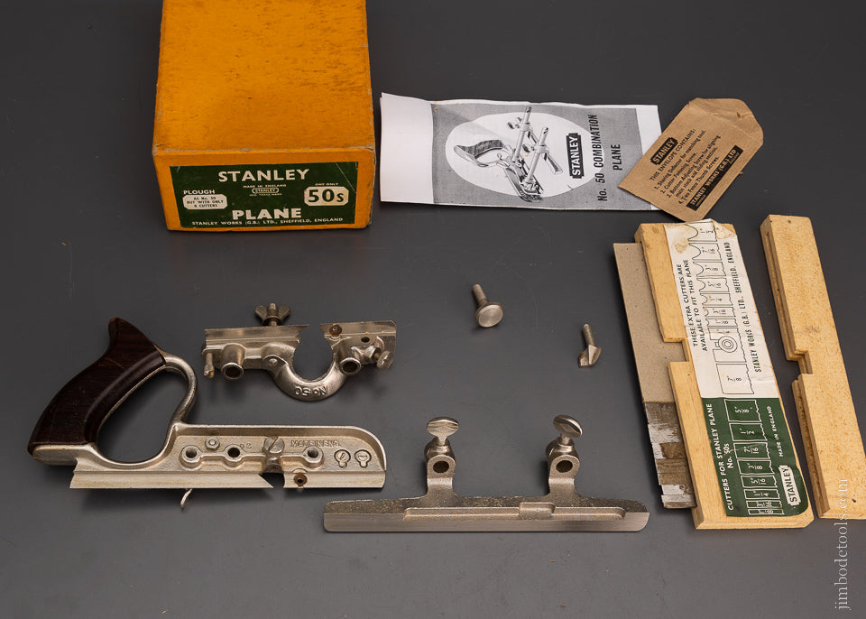 STANLEY No. 50S Plow Plane Near Mint in Box 100% Complete - 104780