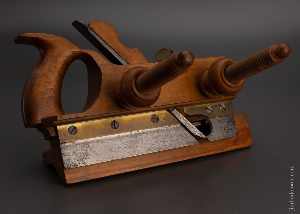 Gorgeous Applewood & Boxwood Screw Arm Plow Plane by H. CHAPIN - 104907