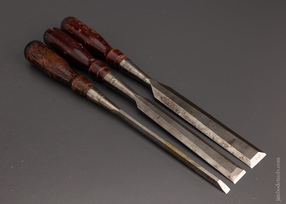 Fine Set of 3 STANLEY No. 720 Chisels -  106828