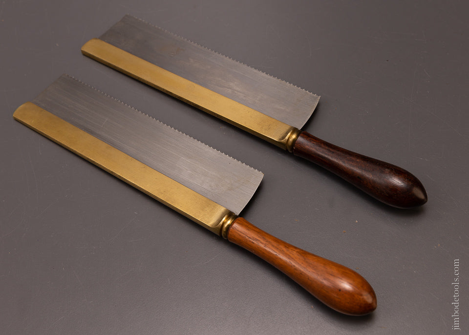 Extraordinary High Quality Pair of Rosewood Handle Brass Back Gents Saw - 107194