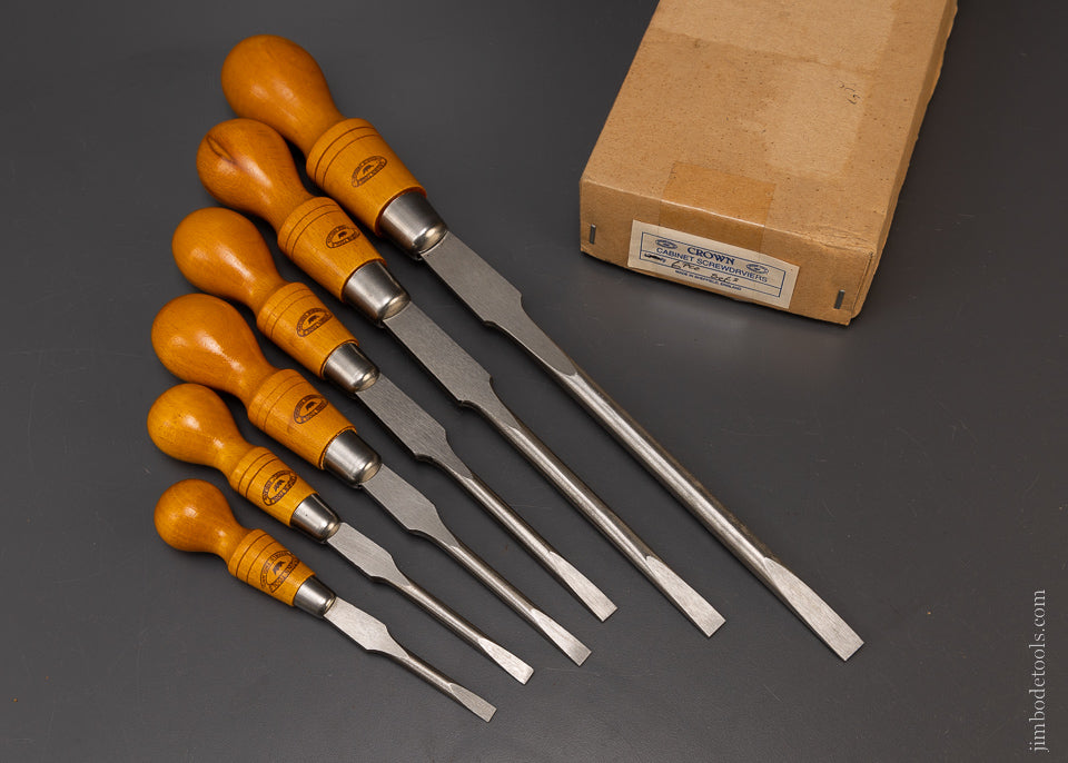 6 Piece Cabinet Screwdrivers Mint in Box CROWN - 107816