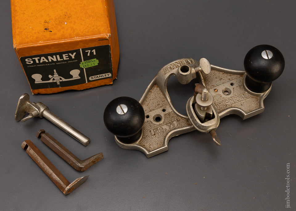 100% Complete STANLEY No. 71 Router Plane Near Mint in Original Box - 107822