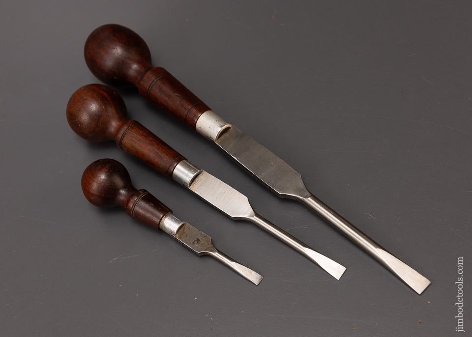 Set of 3 Rosewood Cabinet Maker’s Screwdrivers - 108303