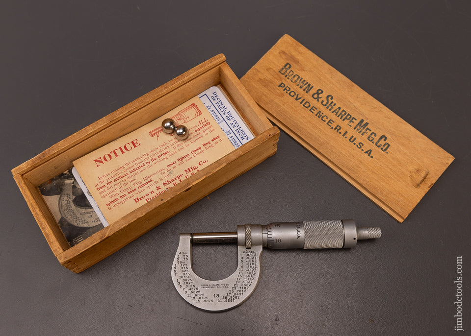 Brown & Sharpe Micrometer Mint in Box - 108304