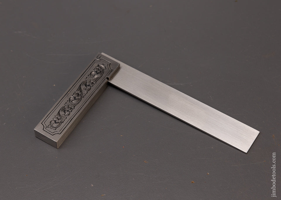 Stunning 4 Inch Steel Try Square Engraved by MIKHAIL DAVYDOV - 108551