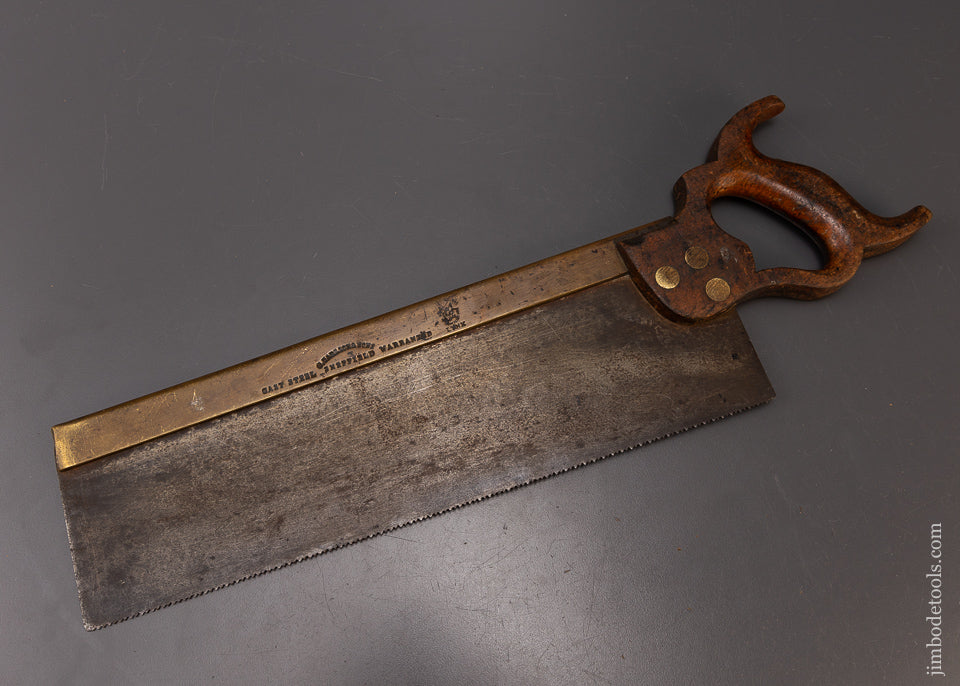 Beautiful Brass Back Tenon Saw by GARLICK SHEFFIELD Ca. 1870