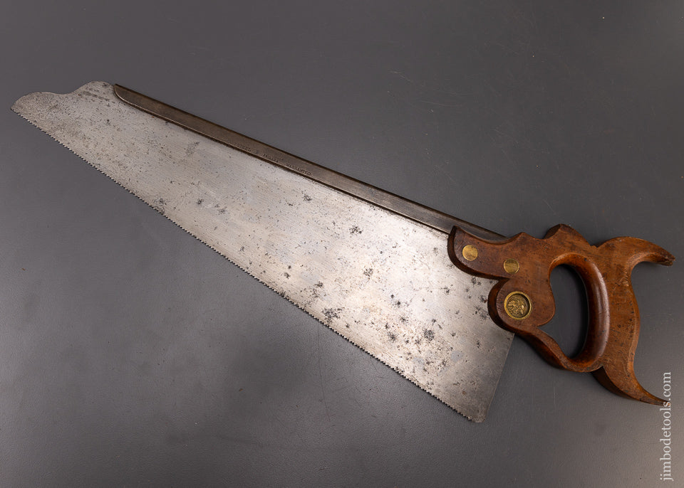 Early H. DISSTON (Pre-Sons Ca. 1850’s) Double Cove Half Back Saw No. 8 - 108666