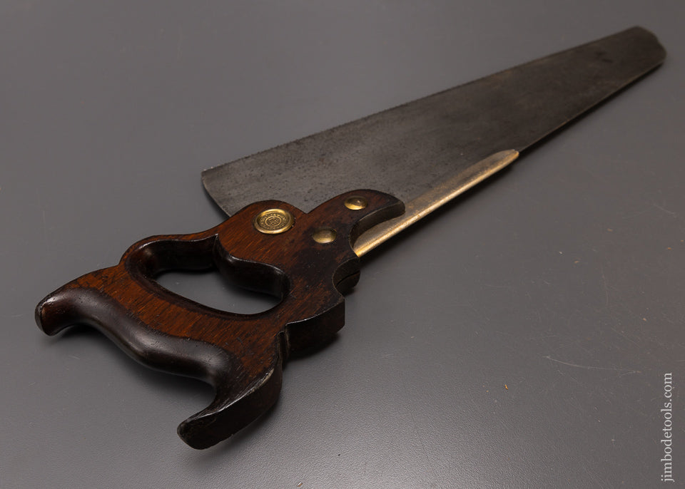 Unheard-of DISSTON No. 8 Double Cove Half Back Saw with Rosewood Handle - 108684