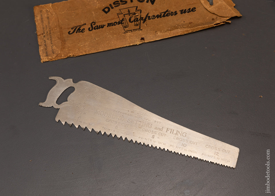 Rare DISSTON Model for Setting & Filing Hand Saw Original Wrapper - 108792