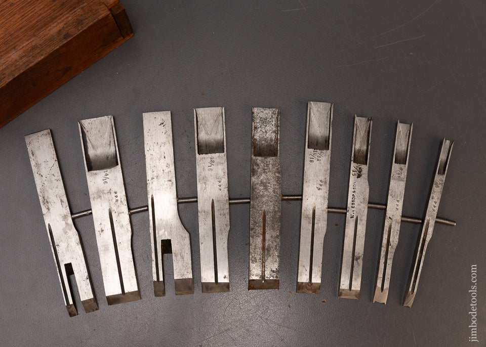 Original Set of 9 Irons for MAYO’S PHILLIPS PATENT Plow Plane - 109360