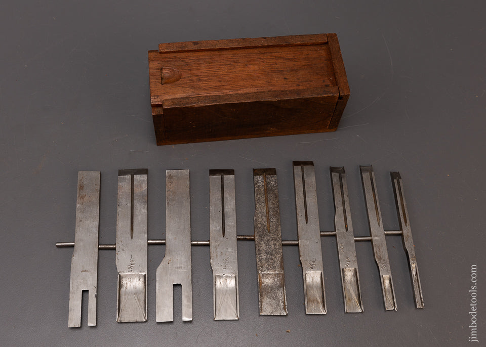 Original Set of 9 Irons for MAYO’S PHILLIPS PATENT Plow Plane - 109360