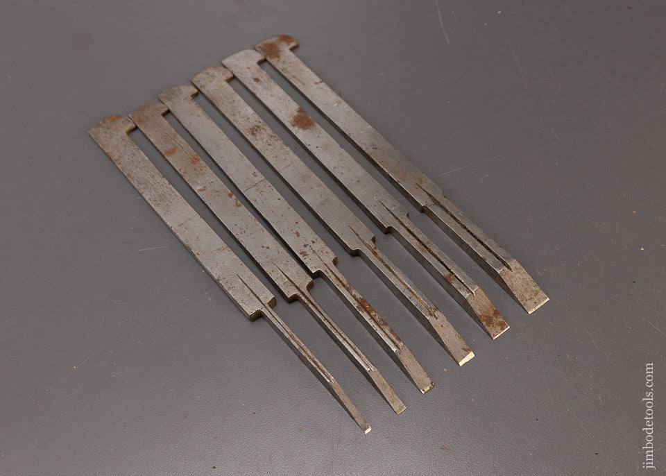 Fine Set of 6 Plow Plane Irons - 110287