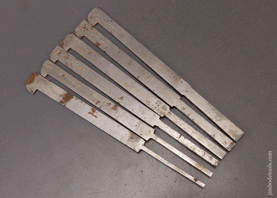 Fine Set of 6 Plow Plane Irons - 110287