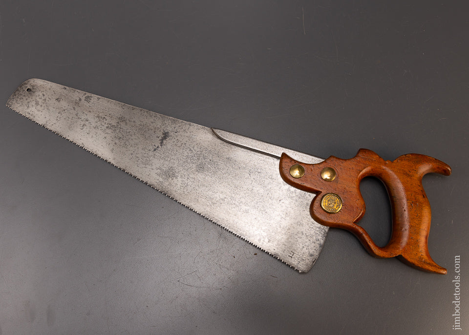 Rare DISSTON No. 8 Half Back Saw with Double Cove Handle - 110580