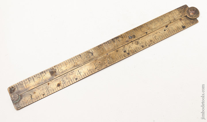 Early SMALLWOOD Two Foot Folding Brass Blacksmith's Rule 