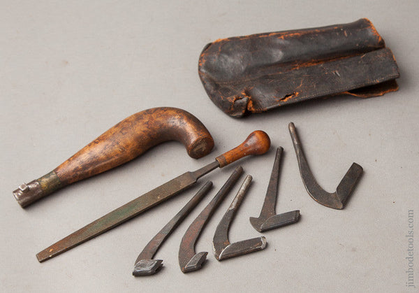 RARE Customs Inspector's Race Knife with Five Irons and File in Leather Pouch