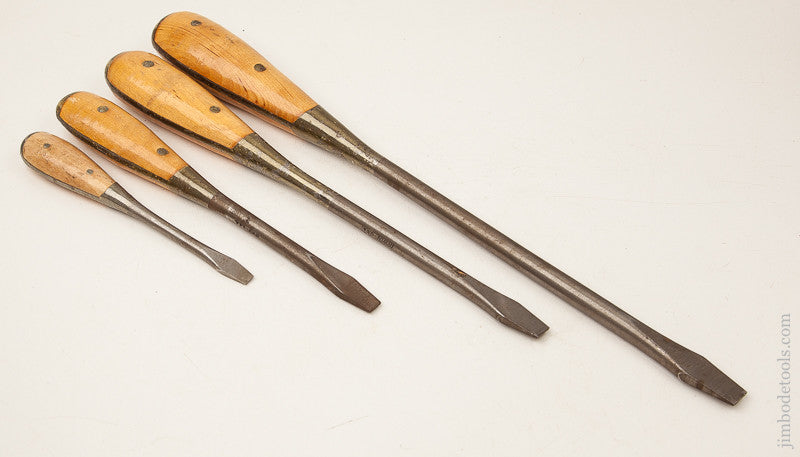 Four IRWIN USA PERFECT HANDLE Screwdrivers 