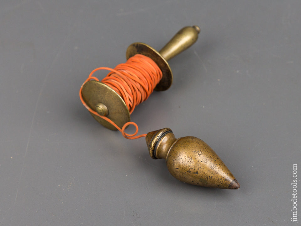 Beautiful Brass Plumb Bob with Shapely Reel - 47147