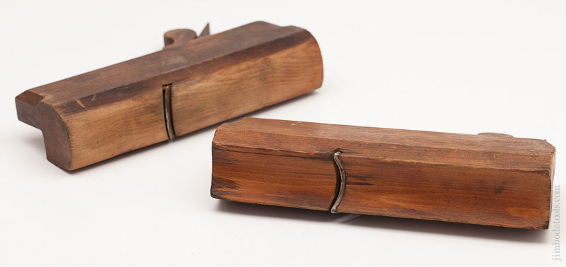 RARE 18th Century Matched Pair of 1 3/4 inch Hollows and Rounds Molding Planes by I. SLEEPER -- 59477