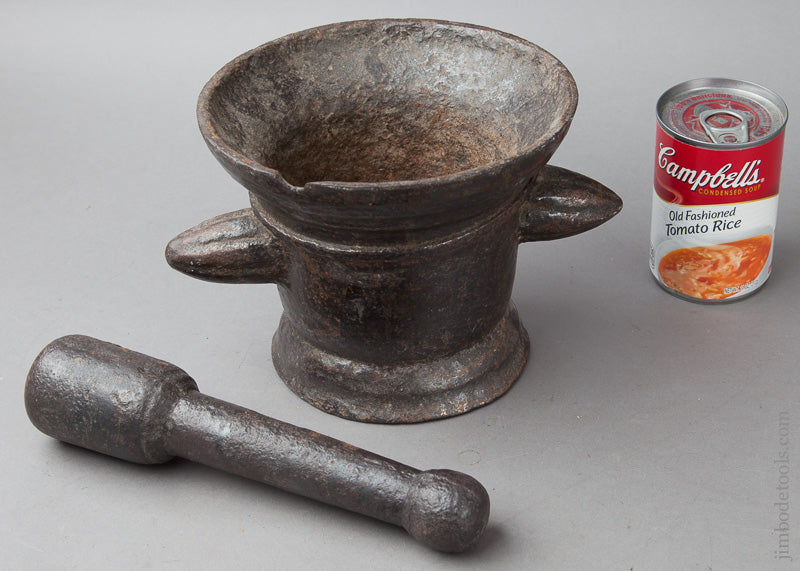 Stunning 17th Century Cast Iron Mortar & Pestle - 67772R