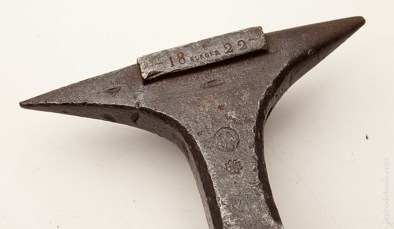 Superb! Early and Graphic Dated 1822 Anvil on Ornate Stump - 70600U