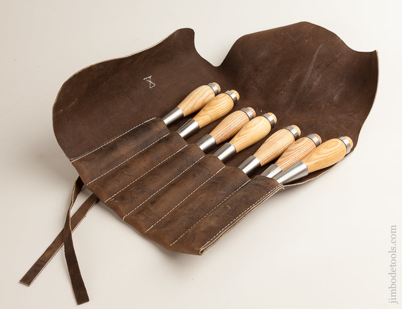 MINT Set of Seven BARR Heavy Duty Hand forged Socket Firmer Chisels in Leather Roll    74497 - 74497