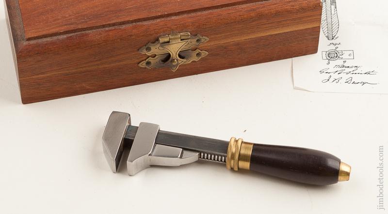 Miniature 4 1/2 inch May 29, 1866 JACKSON Patent Nut Wrench by the Late HILARY KLEIN in Custom Walnut Box - 75925R