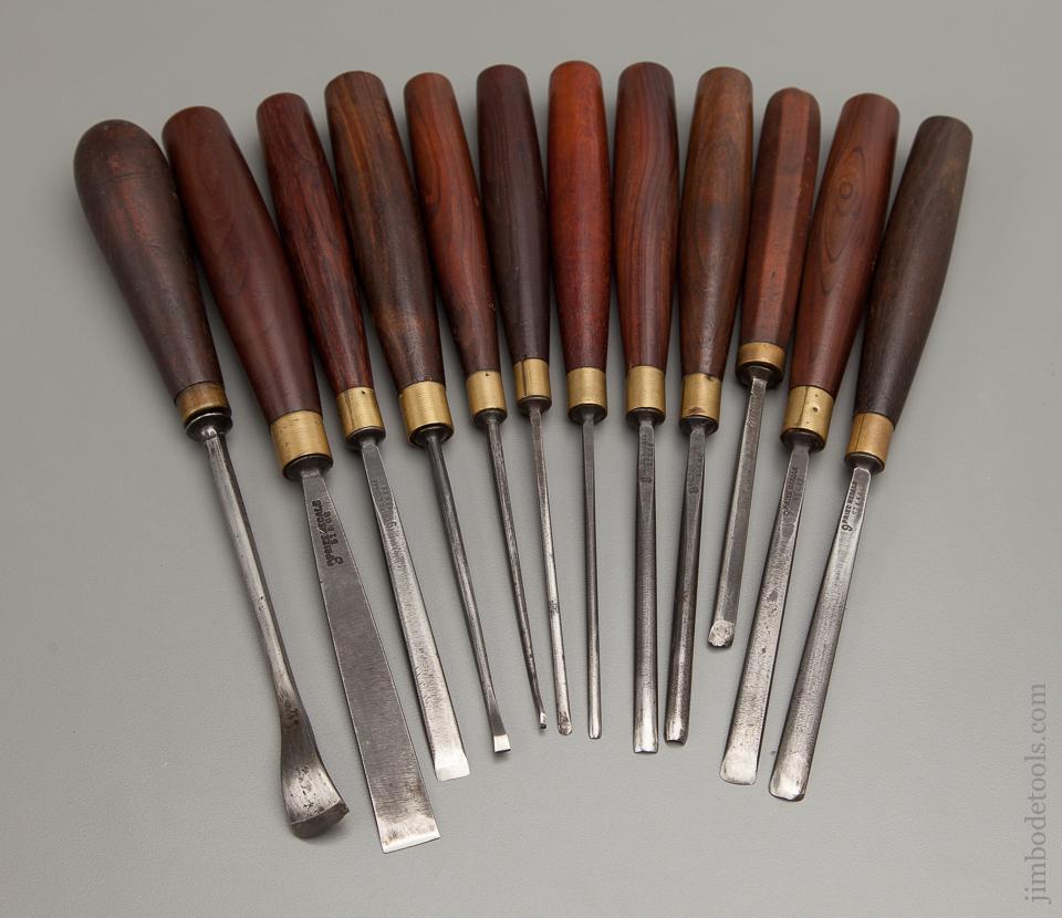 Awesome Set of ADDIS Rosewood Handled Carving Tools - 76376