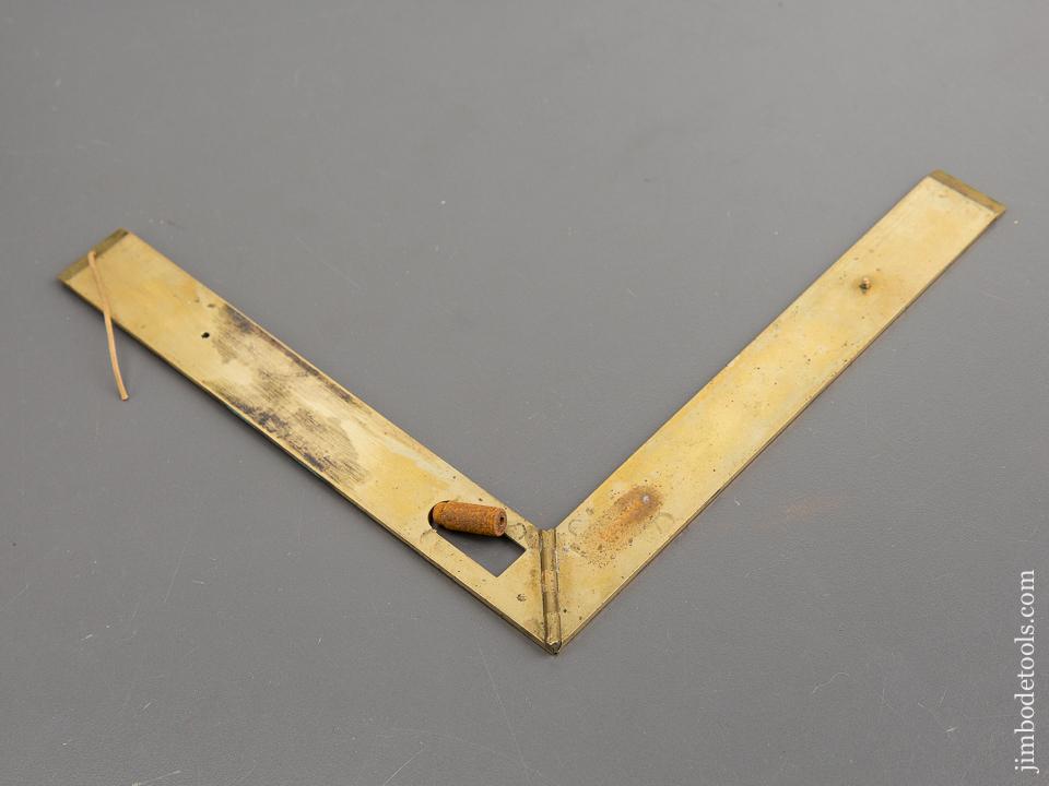 Rare LANGLOIS 1693-1815 Folding Brass Square with Iron Plumb Bob