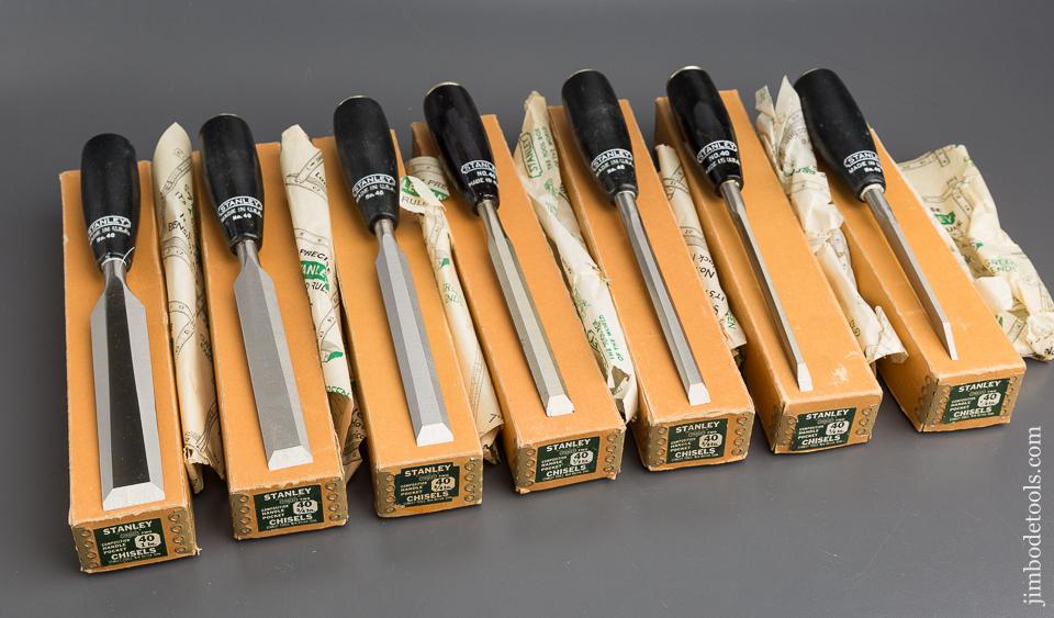 MINT Set of Seven STANLEY No. 40 Composition EVERLASTING Pocket Chisels in Original Boxes! - 80051